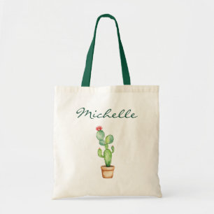 Modern Watercolor Cactus Cacti Desert Succulent    Tote Bag