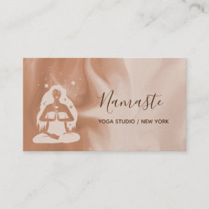 Modern Watercolor Celestial Yoga Studio Business Card