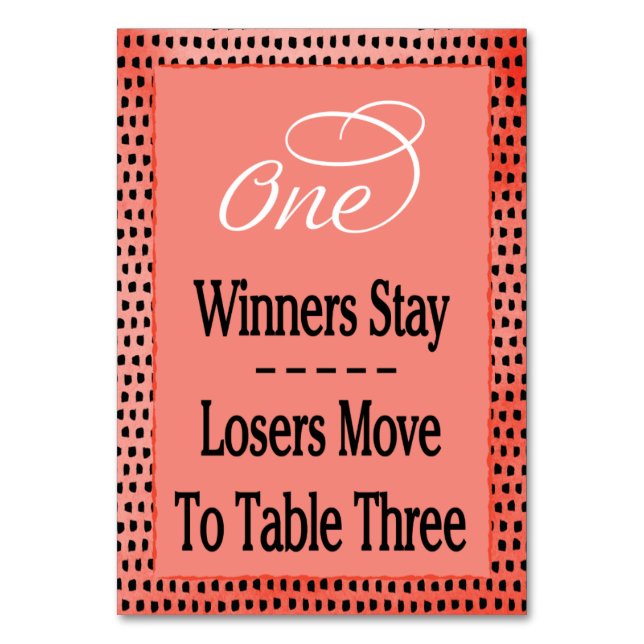 Modern Watercolor Cherry Red Bunco Table Card #1 (Front)