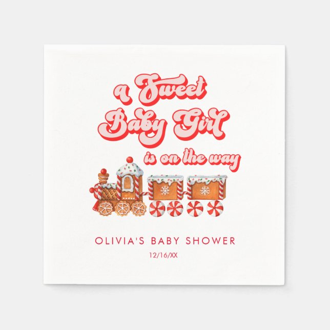 Modern Watercolor Christmas Baby Shower   Napkin (Front)