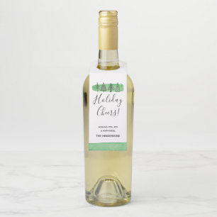 Modern Watercolor Christmas Bottle Tag