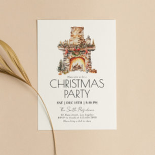 Modern Watercolor Christmas Party Invitation