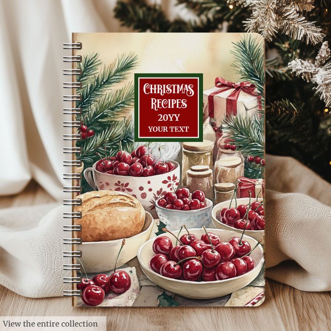 Modern Watercolor Christmas Recipe Notebook Gift (Modern Watercolor Christmas Recipe Notebook Gift)