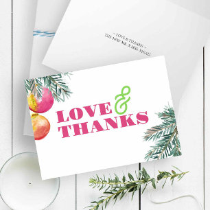 Modern Watercolor Christmas Thank You  Card