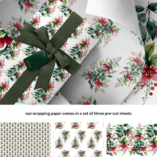 Modern Watercolor Christmas Tree Christmas Holiday Wrapping Paper Sheet