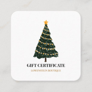Modern Watercolor Christmas Tree Gift Certificate