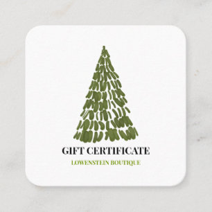 Modern Watercolor Christmas Tree Gift Certificate