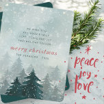 Modern Watercolor Christmas Winter Snow Forest Holiday Card<br><div class="desc">Design is composed of watercolor snow covered forest of pine trees

Available here:
http://www.zazzle.com/store/selectpartysupplies</div>