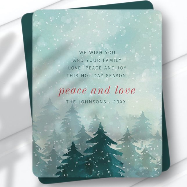 Modern Watercolor Christmas Winter Snow Forest Holiday Card (Creator Uploaded)