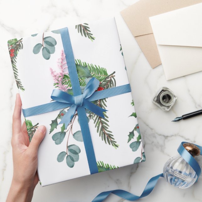 Modern Watercolor Christmas Wrapping Paper (Gifting)