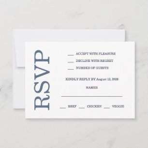 Modern Watercolor Coastal Seascape Blue Wedding RSVP Card