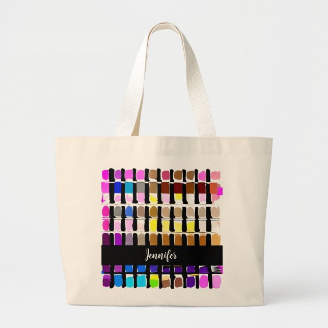 Modern watercolor colour palette artist large tote bag (Front)