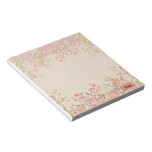 Modern Watercolor colourful Flowers & personalise Notepad