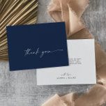 Modern Watercolor Coordinate | Blue Thank You Card<br><div class="desc">This modern watercolor coordinate thank you card is perfect for a stylish contemporary wedding. The simple navy blue and white design features unique industrial lettering typography with modern boho style. Customisable in any colour. Keep the design minimal and elegant, as is, or personalise it by adding your own graphics and...</div>