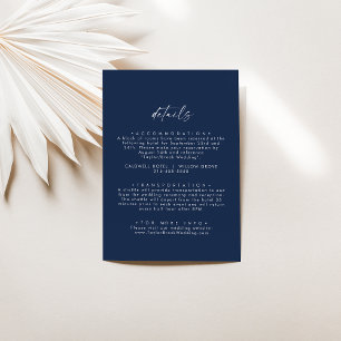 Modern Watercolor Coordinate Blue Wedding Detail Enclosure Card