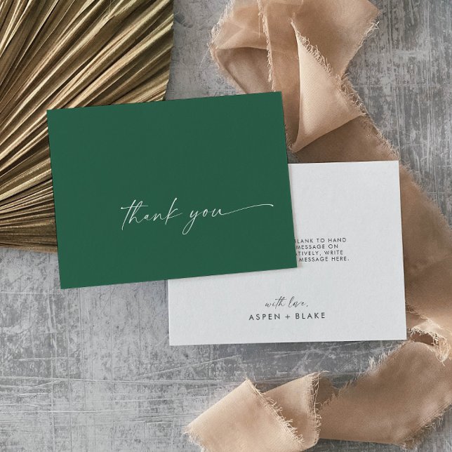 Modern Watercolor Coordinate | Green Thank You Card (Creator Uploaded)