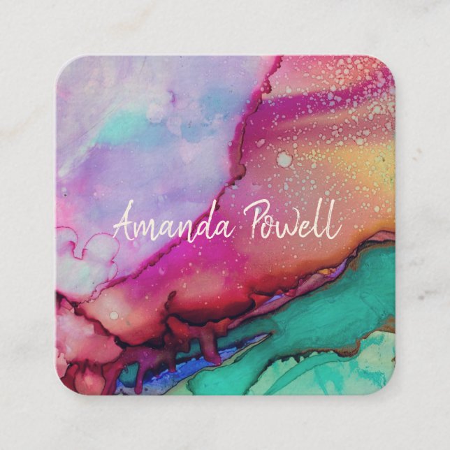 modern watercolor custom business cards templates (Front)