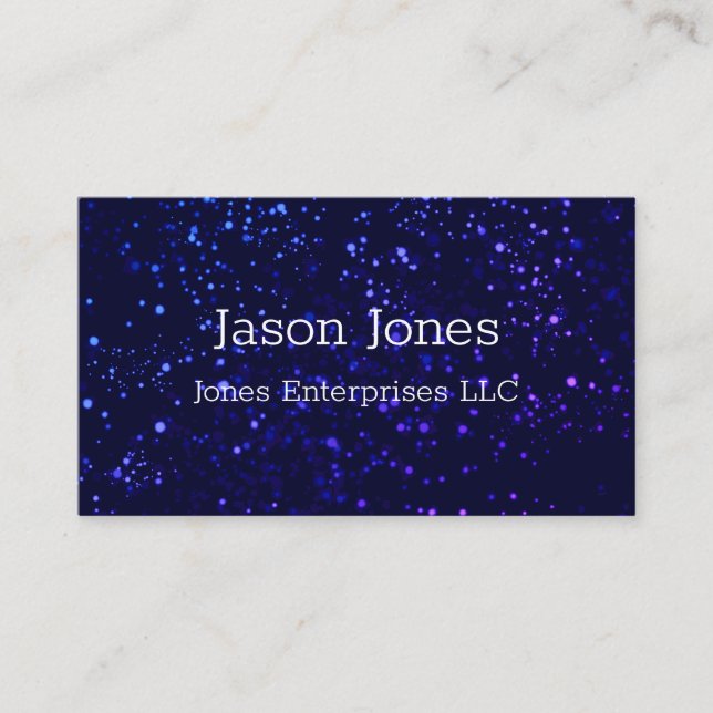 modern watercolor design blue and purple dots business card (Front)