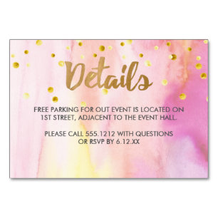 Modern Watercolor Details RSVP card