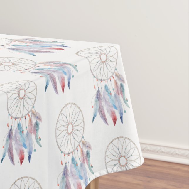 Modern Watercolor Dreamcatcher Baby Shower Theme Tablecloth (In Situ)
