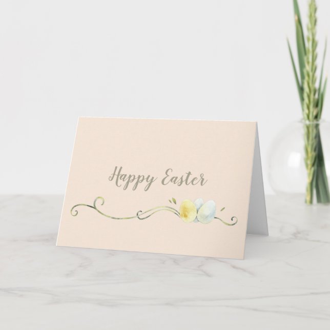 Modern Watercolor Egg Trio Easter Card (Front)