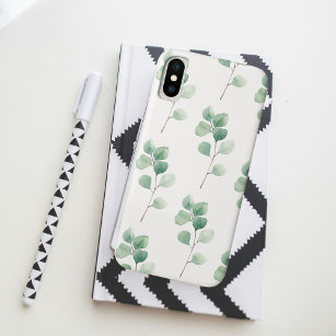 Modern Watercolor Eucalyptus Green Pattern Case-Mate iPhone Case