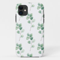 Modern Watercolor Eucalyptus Green Pattern