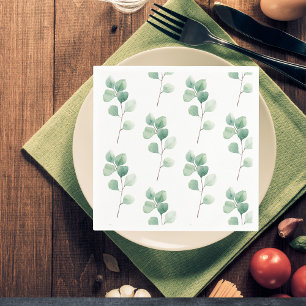 Modern Watercolor Eucalyptus Green Pattern Napkin