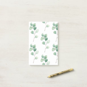 Modern Watercolor Eucalyptus Green Pattern Post-it Notes
