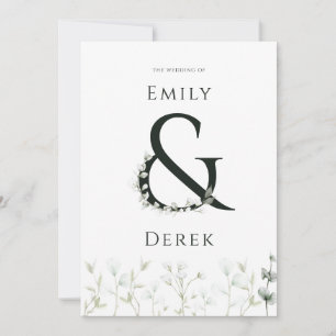 Modern Watercolor Eucalyptus Wedding invitation