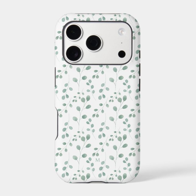 Modern Watercolor Eucalyptus White Personalised (Back)