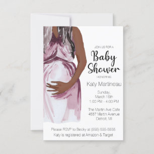 Modern Watercolor Expectant Mother Baby Shower Invitation