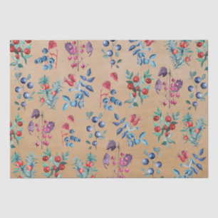 Modern Watercolor Festive Winter Berries Kraft  Tissue Paper