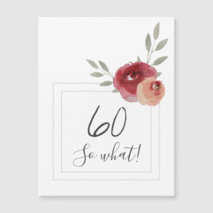 Modern Watercolor Floral 60th Birthday Magnet