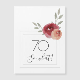Modern Watercolor Floral 70th Birthday Magnet