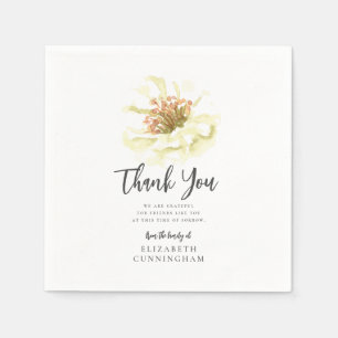 Modern Watercolor Floral Botanical Memorial Thanks Napkin