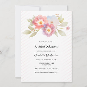 Modern Watercolor Floral Bridal Shower Invitation