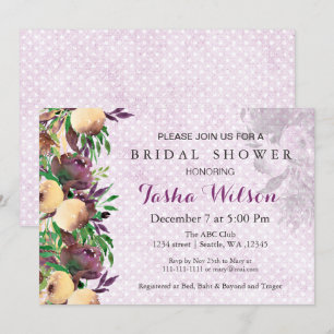 modern watercolor floral Bridal Shower Invite