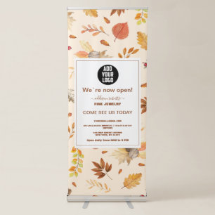Modern Watercolor Floral Designer Card Retractable Banner