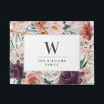 Modern watercolor floral elegant baking recipes pl doormat<br><div class="desc">Modern watercolor floral script elegant home door mat pink girly design. On trend floral,  foliage beautiful botanical design. Part of a modern collection.</div>