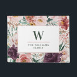 Modern watercolor floral elegant baking recipes pl doormat<br><div class="desc">Modern watercolor floral script elegant home door mat pink girly design. On trend floral,  foliage beautiful botanical design. Part of a modern collection.</div>