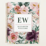 Modern watercolor floral elegant baking recipes planner<br><div class="desc">Modern watercolor floral script elegant baking recipes planner notebook pink girly design. On trend floral,  foliage beautiful botanical design. Part of a modern collection.</div>
