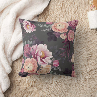Modern watercolor floral elegant cushion