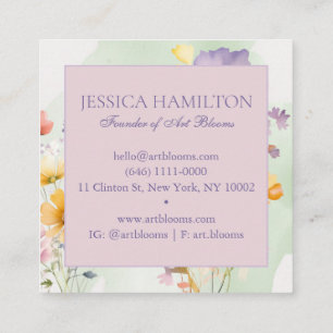 Modern Watercolor Floral Florist Business Card