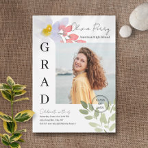 Modern Watercolor Floral Graduation