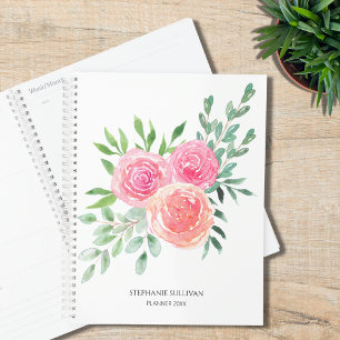 Modern Watercolor Floral Greenery Planner