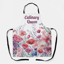Modern Watercolor Floral Personalised Apron