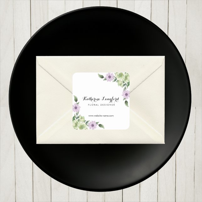 Modern Watercolor Floral Personalised Sticker (Creator Uploaded)