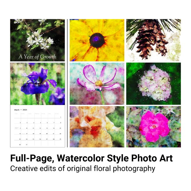 Modern Watercolor Floral Photo Art Calendar (Creator Uploaded)