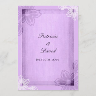 Modern Watercolor Floral Purple Wedding Invitation